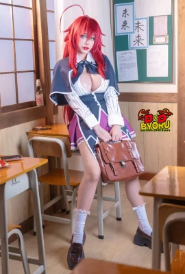 日本性感嬌莉Byoru-Rias Gremory主題教室里性感學生裝露紅色情趣內衣秀火辣身材誘惑寫真66P